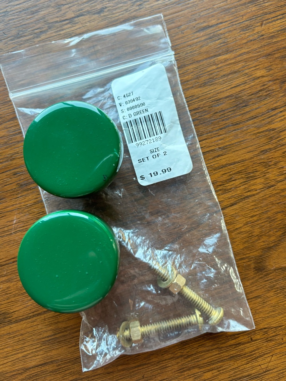 NEW Anthropologie Set of 2 Green Rounded Knobs